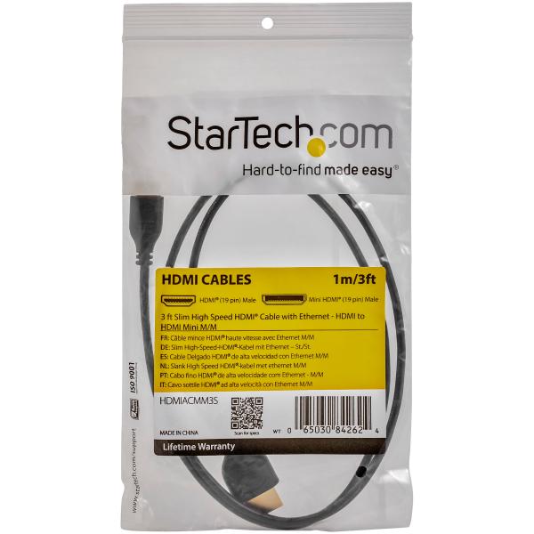 HDMIスリムケーブル 91cm StarTech.com HDMIACMM3S HDMI-ミニHDMI