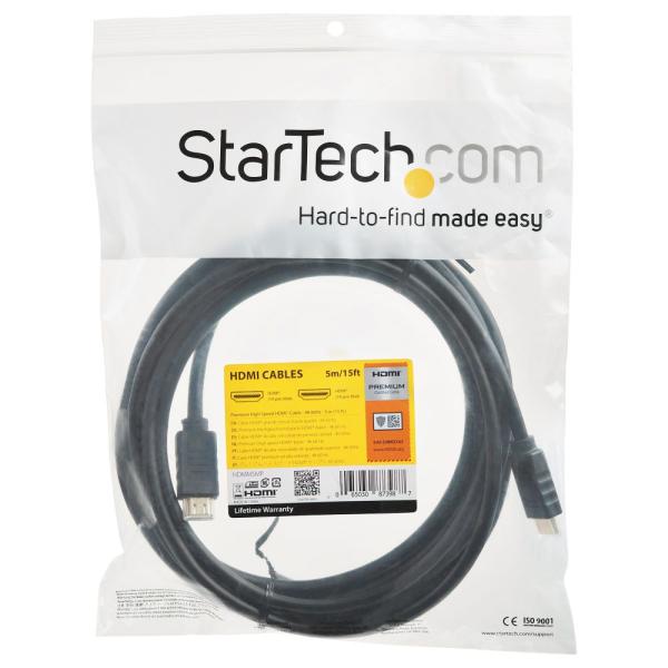 HDMI 2.0ケーブル 5m StarTech.com HDMM5MP 4K60Hz 高耐久性 HDR10