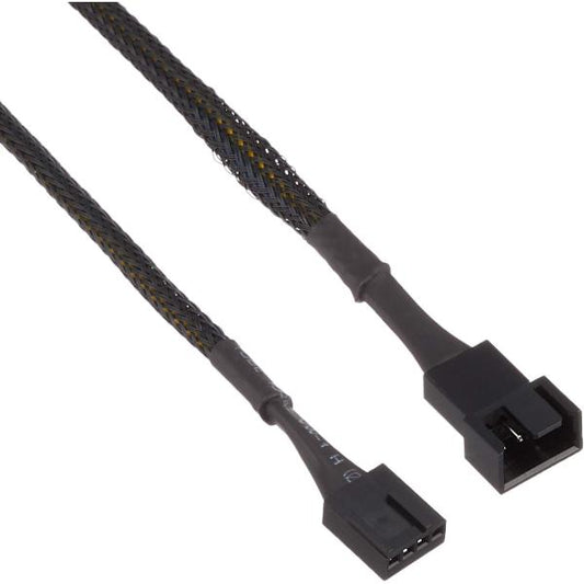 PWMファン用電源延長スリーブケーブル 40cm AINEX CA-011A ブラック 延長アダプタ 4pin RoHS