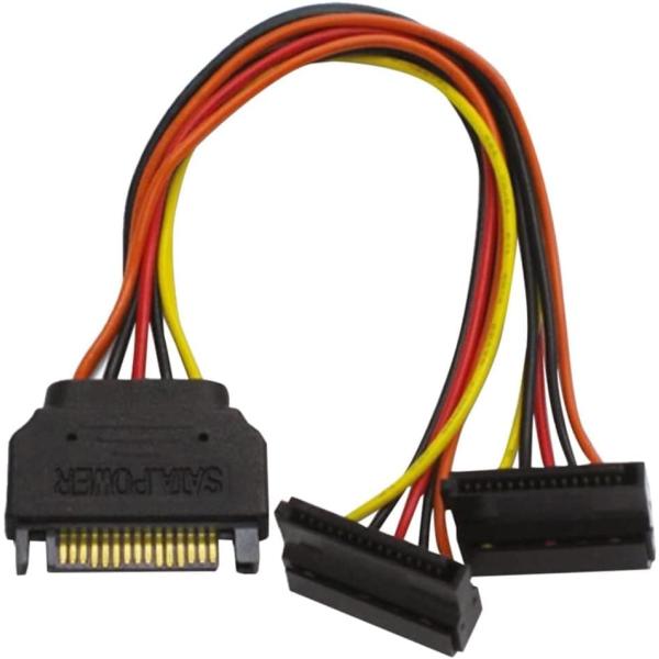 シリアルATA用二股電源ケーブル 15cm AINEX S2-1504SAC シリアルATA電源 2in1 RoHS