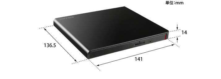 USB2.0対応 ポータブルDVD 書込ソフト添付 ブラック BUFFALO DVSM-PLV8U2-BKB 薄型/軽量/ブラック