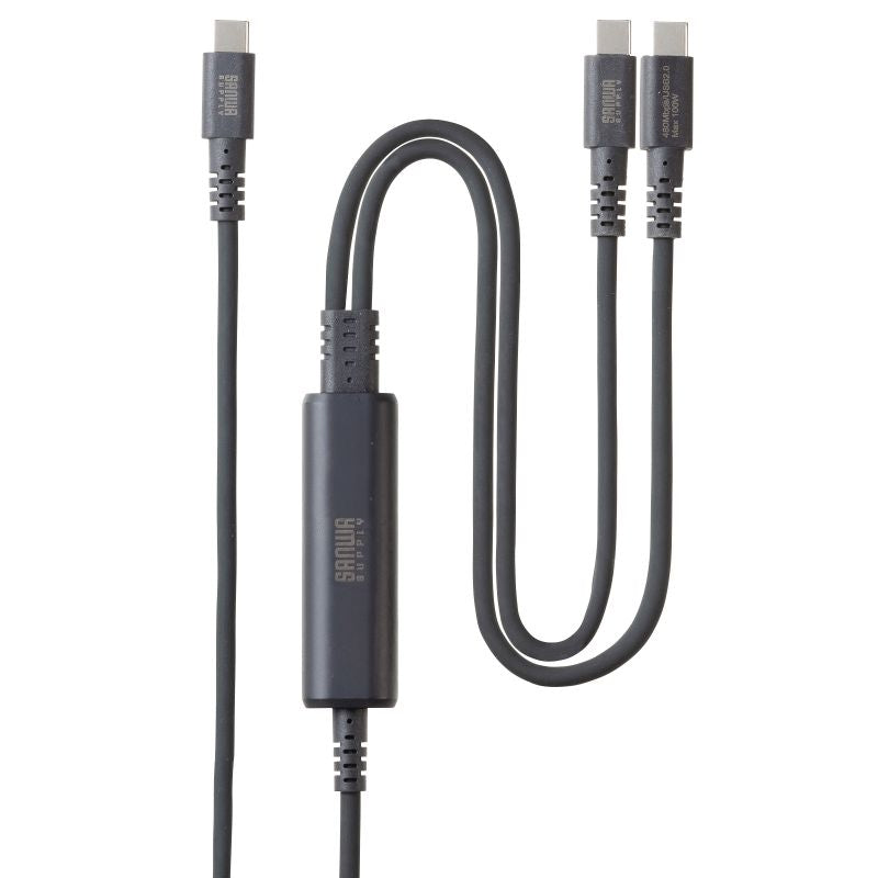 USB2.0Type-Cケーブル 1.2m KU-CCP100D12BK 2台同時充電+通信・PD100W