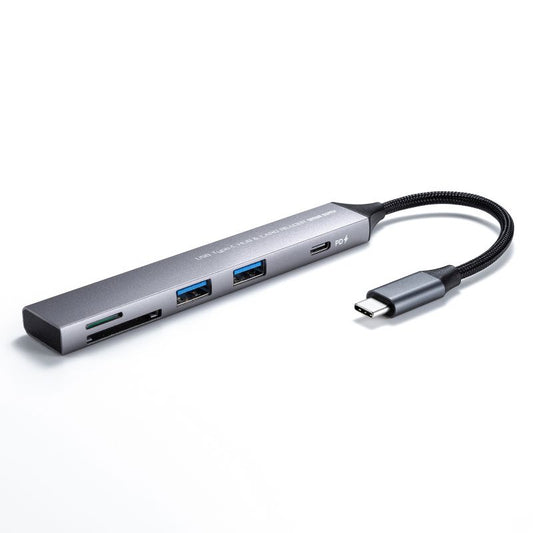 USB 5Gbps 3ポート スリム ハブ カードリーダー付き USB-5TCPC28GM