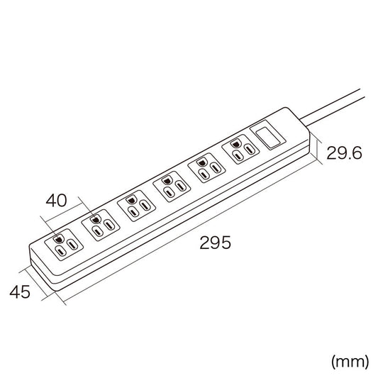 電源タップ 3P 6個口 5m TAP-N3650MGN SANWA SUPPLY