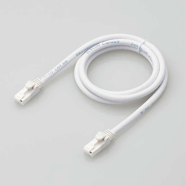 LANケーブル CAT6A対応 1m ヨリ線 ホワイト LD-GPAT/WH1/RS ELECOM