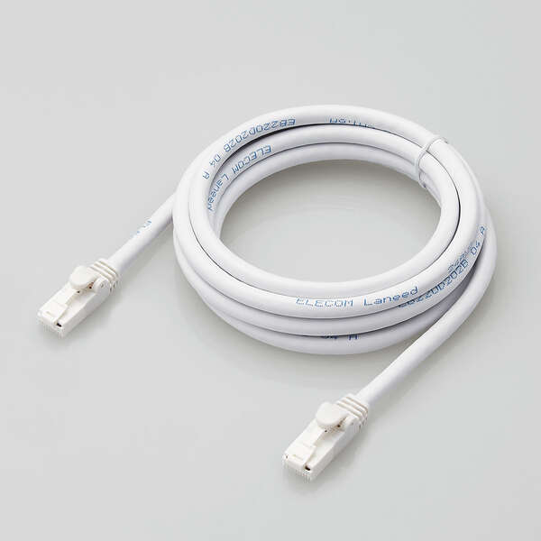 LANケーブル CAT6A対応 2m ヨリ線 ホワイト LD-GPAT/WH2/RS ELECOM