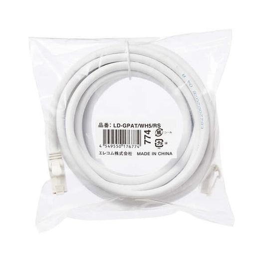 LANケーブル CAT6A対応 5m ヨリ線 ホワイト LD-GPAT/WH5/RS ELECOM