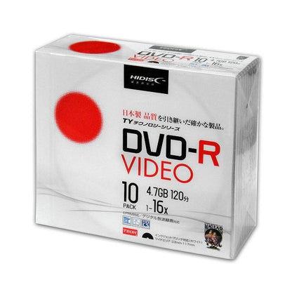 録画用DVD-R 10枚パック 4.7GB HIDISC TYDR12JCP10SC インクジェットプリンタ対応