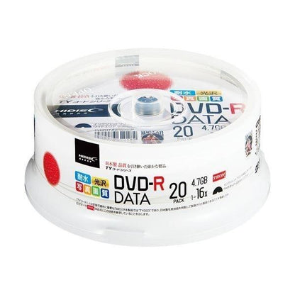 データ用DVD-R 20枚パック  4.7GB HIDISC TYDR47JNPW20SP インクジェットプリンタ対応