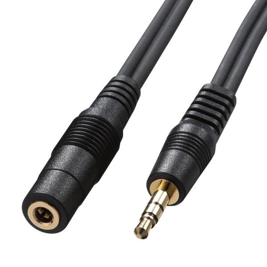 3.5mmステレオミニ延長ケーブル 1.8ｍ SANWA SUPPLY KM-A3-18K2 金メッキ OFC ブラック
