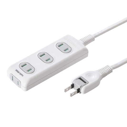 電源タップ 火災予防安全タップ SANWA SUPPLY TAP-TSH45N 2P 4個口 5m PSE ネームタグ