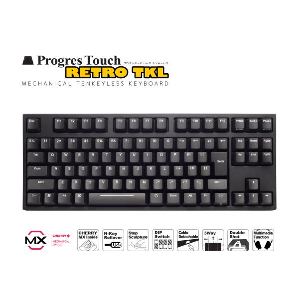 メカニカルテンキーレスキーボード ARCHISITE AS-KBPD91/LRBKN 赤軸 CHERRY 日本語JIS配列 テンキーレス