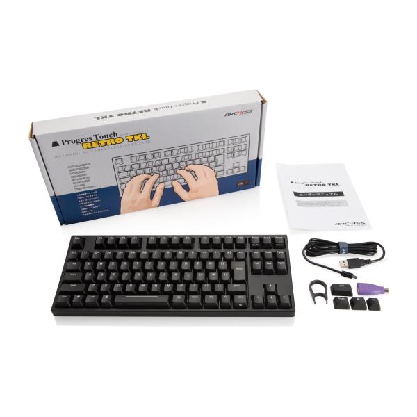 メカニカルテンキーレスキーボード ARCHISITE AS-KBPD91/LRBKN 赤軸 CHERRY 日本語JIS配列 テンキーレス