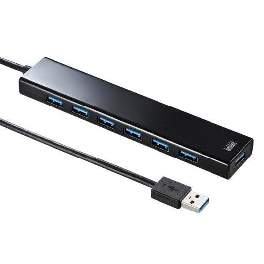 USB 7ポートハブ SANWA SUPPLY USB-3H703BKN ACアダプタ付き 急速充電ポート付き USB 5Gbps対応