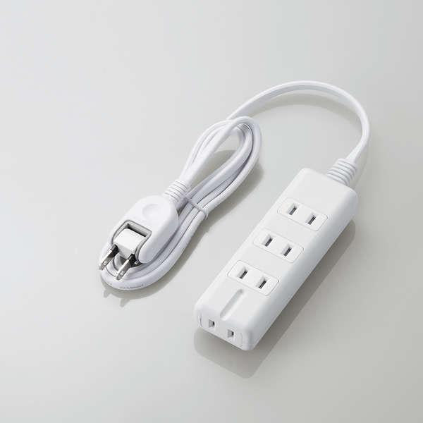 磁石付電源タップ 4個口 1m ホワイト ELECOM T-KM01-2410WH PSE 雷サージ