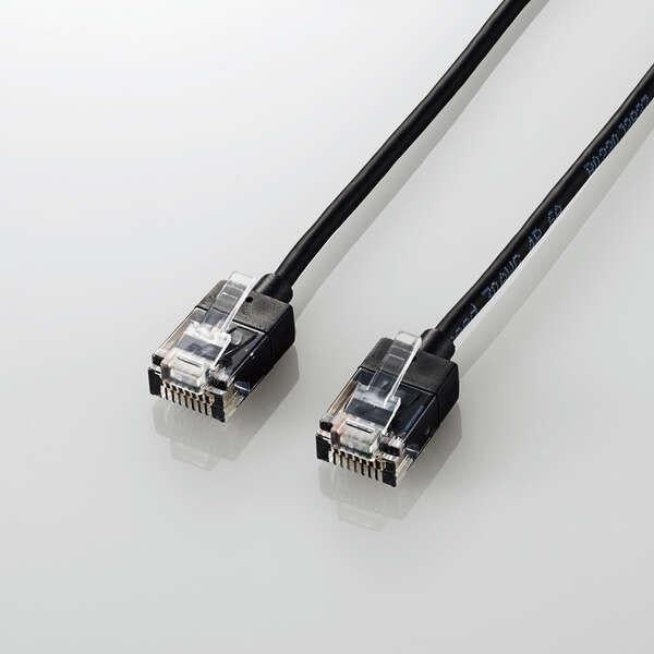LANケーブル スリムタイプ 5m ELECOM LD-GPASSBK5 CAT6A スーパースリム 5.0m ブラック