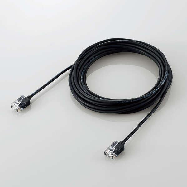 LANケーブル スリムタイプ 5m ELECOM LD-GPASSBK5 CAT6A スーパースリム 5.0m ブラック