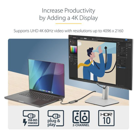 USB-C-HDMI2.0b変換アダプター StarTech.com USBC-HDMI-CDP2HD4K60 UHD解像度　18Gbps