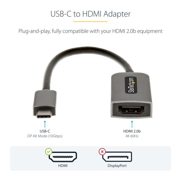 USB-C-HDMI2.0b変換アダプター StarTech.com USBC-HDMI-CDP2HD4K60 UHD解像度　18Gbps