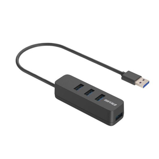 USBハブ BUFFALO BSH4U320U3BK 上挿しタイプ USB 3.2（Gen 1）背面マグネット