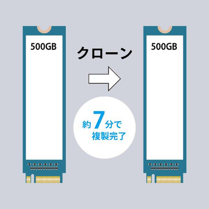 クローン機 M.2 NVMe AINEX AK-DK09U3-WHJP SSDスタンドドライバ不要 ホワイト PC不要