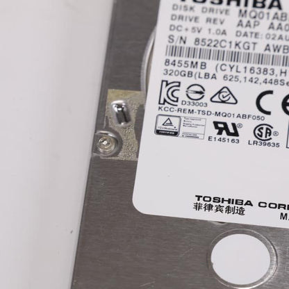 ハードディスク 320GB TOSHIBA 2.5インチ MQ01ABF032 動作良好