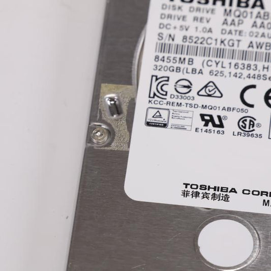 ハードディスク 320GB TOSHIBA 2.5インチ MQ01ABF032 動作良好