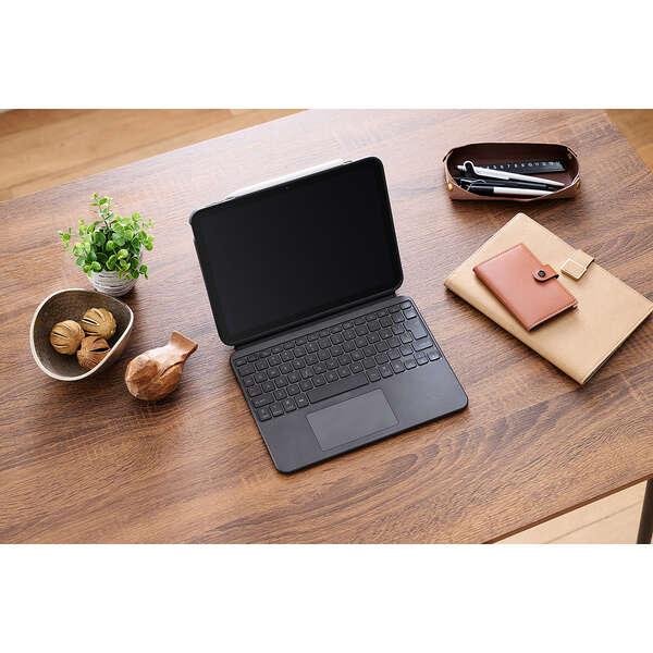 ケース一体型キーボード ELECOM TK-CA12BPBK iPad 10.9インチ (第10世代)専用 コンパクト Bluetooth 脱着式 トラックパッド搭載
