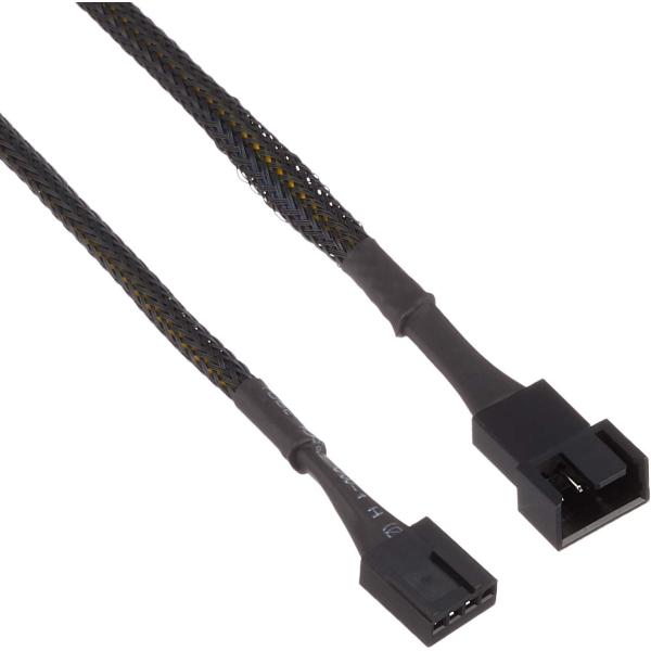 PWMファン用電源延長スリーブケーブル 40cm AINEX CA-011A ブラック 延長アダプタ 4pin RoHS