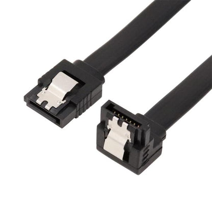 シリアルATAケーブル 片下L型コネクタ 35cm AINEX SAT-6135LBK ラッチ付 ブラック ラッチ RoHS