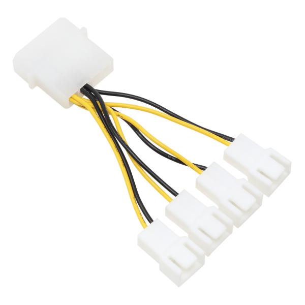 ファン用電源4分岐ケーブル 5cm AINEX CA-864A 4in1 RoHS 4pin 自作パソコン
