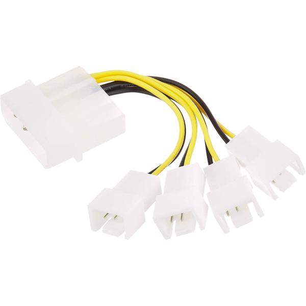 ファン用電源4分岐ケーブル 5cm AINEX CA-864A 4in1 RoHS 4pin 自作パソコン