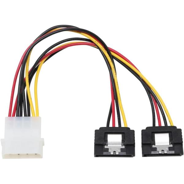 二股電源変換ケーブル 15cm AINEX D2-1501SBC ペリフェラル電源 シリアルATA電源 ラッチ RoHS