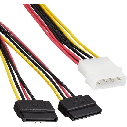 二股電源変換ケーブル 15cm AINEX D2-1501SBC ペリフェラル電源 シリアルATA電源 ラッチ RoHS