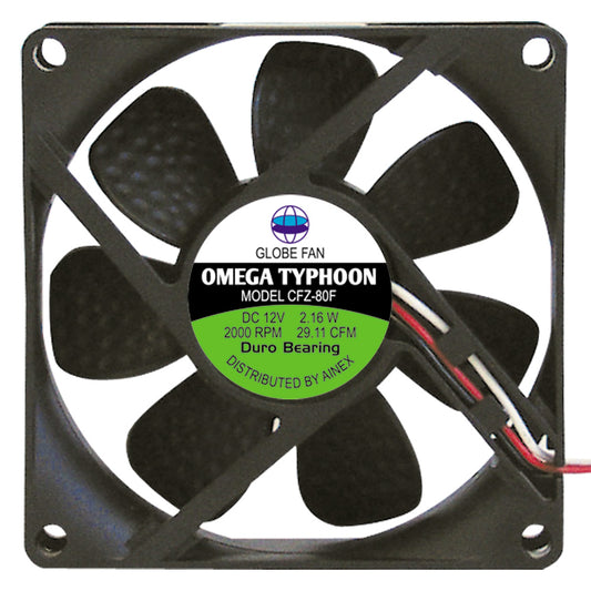 OMEGA TYPHOON 80mm ヒョウジュンタイプ AINEX CFZ-80FB 日本製ベアリング/RoHS/ケースファン