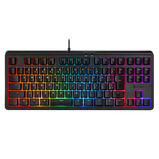 RACEN メンブレンゲーミングキーボードTKL ブラック CENTURY CRC-GMBKRGB02 キーボード ゲーミング 有線