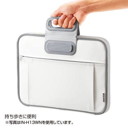 衝撃吸収インナーケース(13.3ワイド) SANWA SUPPLY IN-H13BKN 耐衝撃/ブラック/ハンドル付き