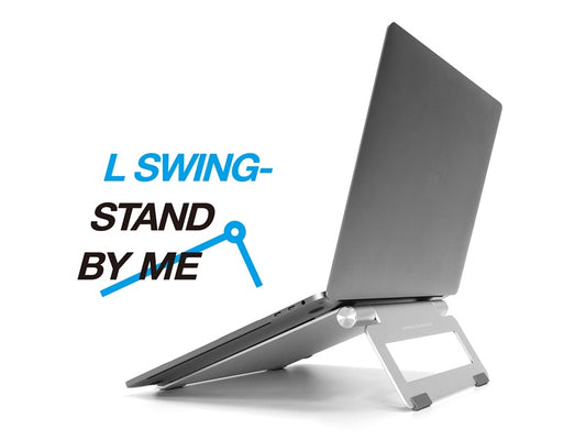アーキサイト ARCHISITE ノートパソコン/タブレット用アルミスタンド  L SWING-STAND BY ME AS-LWBM-SL シルバー