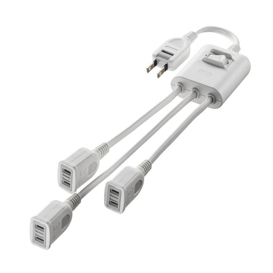 電源延長コード 一括集中スイッチ付き サンワサプライ SANWA SUPPLY TAP-EX3SWW 分岐タイプ 3個口 ホワイト