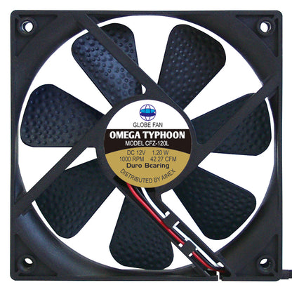 ケース用ファン Ainex アイネックス OMEGA TYPHOON 120mm 究極静音タイプ CFZ-120LB ブラック