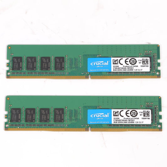 中古 PC用メモリx2 8GB DDR4-2400 Crucial CT8G4DFS824A.M8FB