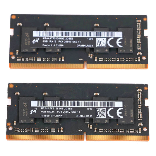 中古 DDR4メモリ 4GB x2 MTA4ATF51264HZ-2G6E3 Micron