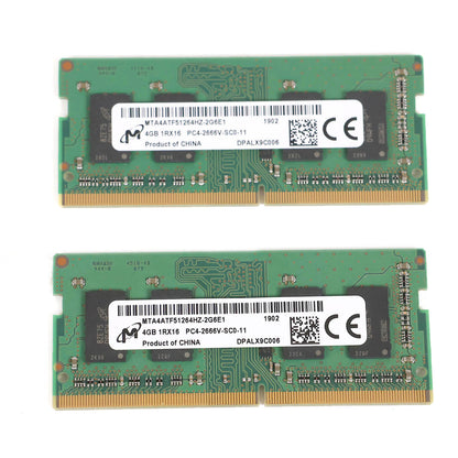 中古 DDR4メモリ 4GB x2 MTA4ATF51264HZ-2G6E1 Micron