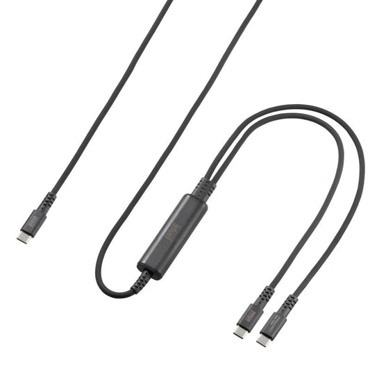 USB2.0Type-Cケーブル 1.2m KU-CCP100D12BK 2台同時充電＋通信・PD100W