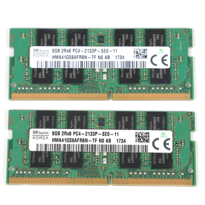 中古 PC用メモリx2 8GB DDR4-2133 SK hynix HMA41GS6AFR8N-TF