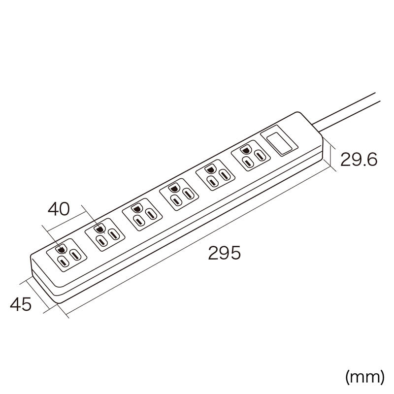 電源タップ 3P 6個口 5m TAP-N3650MGN SANWA SUPPLY