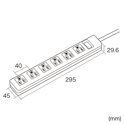 電源タップ 3P 6個口 5m TAP-N3650MGN SANWA SUPPLY
