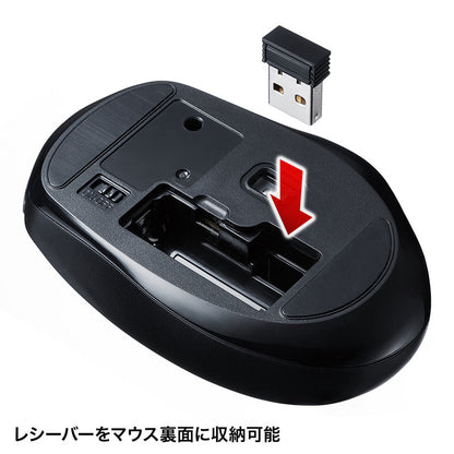 静音ワイヤレスブルーLEDマウス レッド MA-WBL161R SANWA SUPPLY 高感度