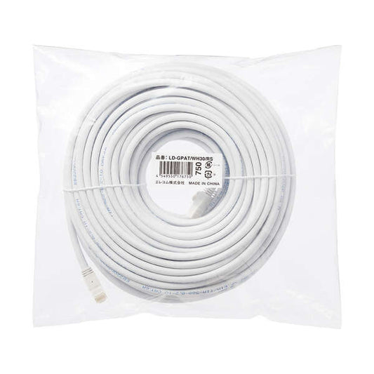 LANケーブル CAT6A対応 30m ヨリ線 ホワイト ELECOM LD-GPAT/WH30/RS