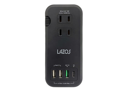 Lazos マルチ電源タップ ブラック L-PSAC-B Quick Charge 3.0 急速充電Power Delivery